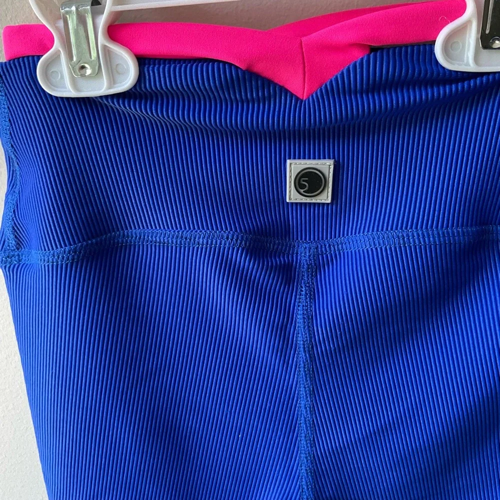 Five The Label Ribbed V Blue Shorts